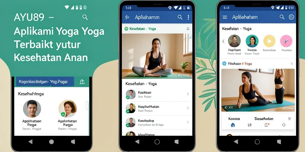 Tampilan antarmuka AYU89 yang ramah pengguna untuk latihan yoga.