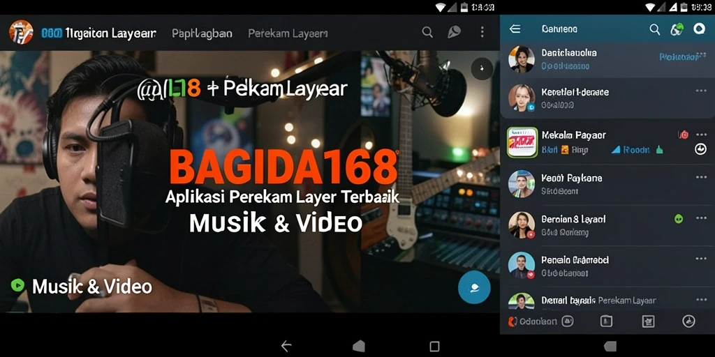 Tampilan antarmuka aplikasi BAGINDA168 saat merekam layar.