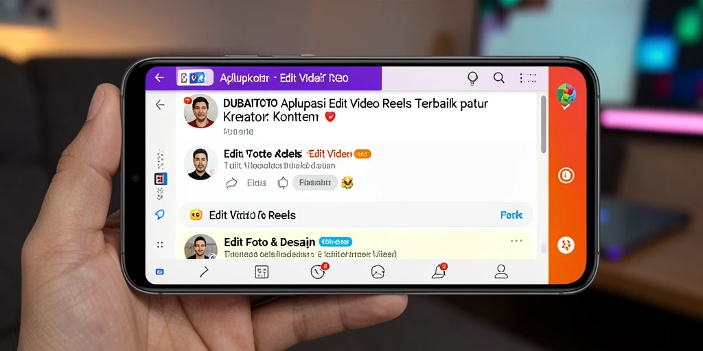 Tampilan antarmuka DUBAITOTO saat mengedit video Reels.
