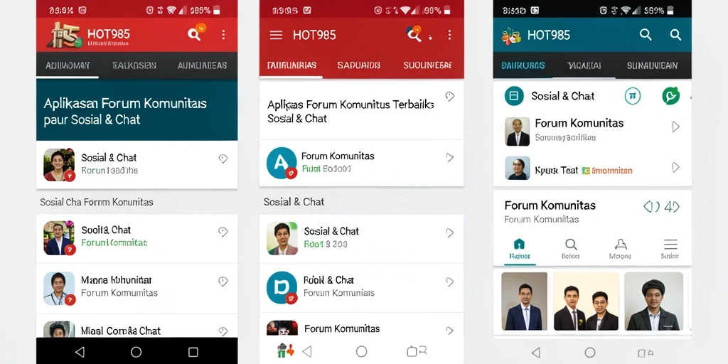 Tampilan antarmuka menarik dari aplikasi Forum Komunitas HOT985.