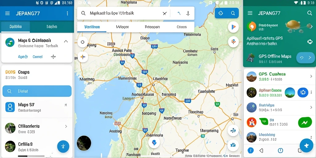 Antarmuka JEPANG77 dengan peta GPS Offline yang informatif.