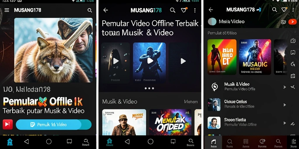 Antarmuka MUSANG178 yang simpel dan elegan untuk pemutar video offline.